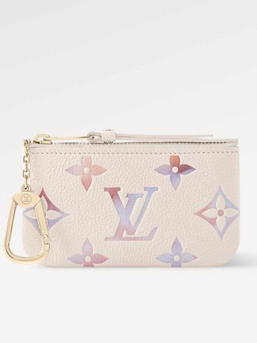 Louis Vuitton Cream Pastel Monogram Mini Pouch with Gold Clip